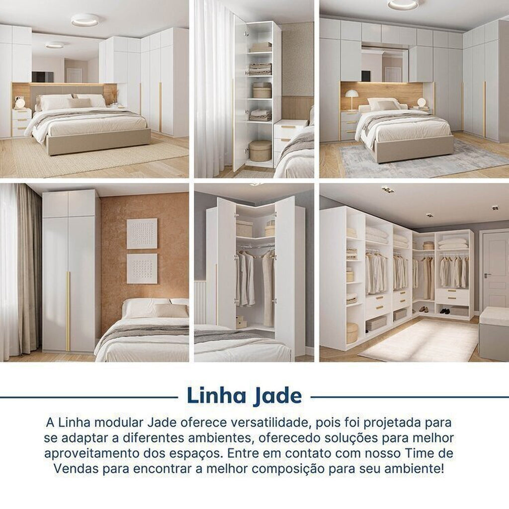 Guarda-Roupa Modular 2 Peças 4 Portas e Gaveteiro Jade CabeCasa MadeiraOriginals