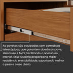 Cômoda 8 Gavetas 100% MDF Pacioli Móveis Bettio Marrom/Rubi