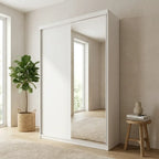 Guarda-Roupa Solteiro 2 Portas 1 Espelho 100% MDF Geneve RR Móveis Branco