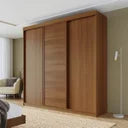 Guarda-Roupa Casal 3 Portas de Correr Samambaia CabeCasa MadeiraOriginals Carvalho