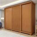 Guarda-Roupa Casal 3 Portas 6 Gavetas com Pés Ollie Yescasa 100% MDF Marrom Amêndoa Clean/Off White