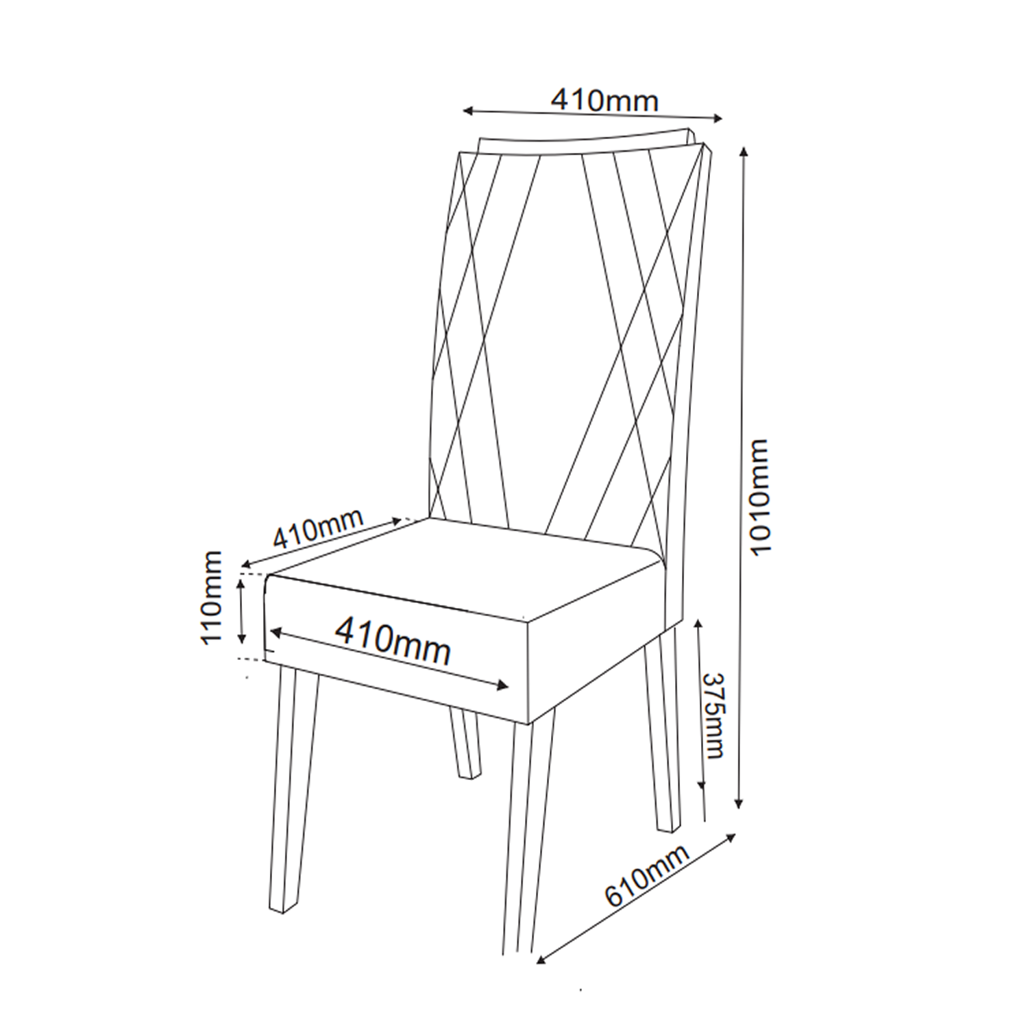 Conjunto Sala de Jantar Mesa Retangular Tampo MDF com 4 Cadeiras Nubia Viero 880268