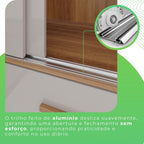 Guarda-Roupa Casal 3 Portas 9 Gavetas Luana Sallêto Móveis MDF/MDP Off White/Cinamomo