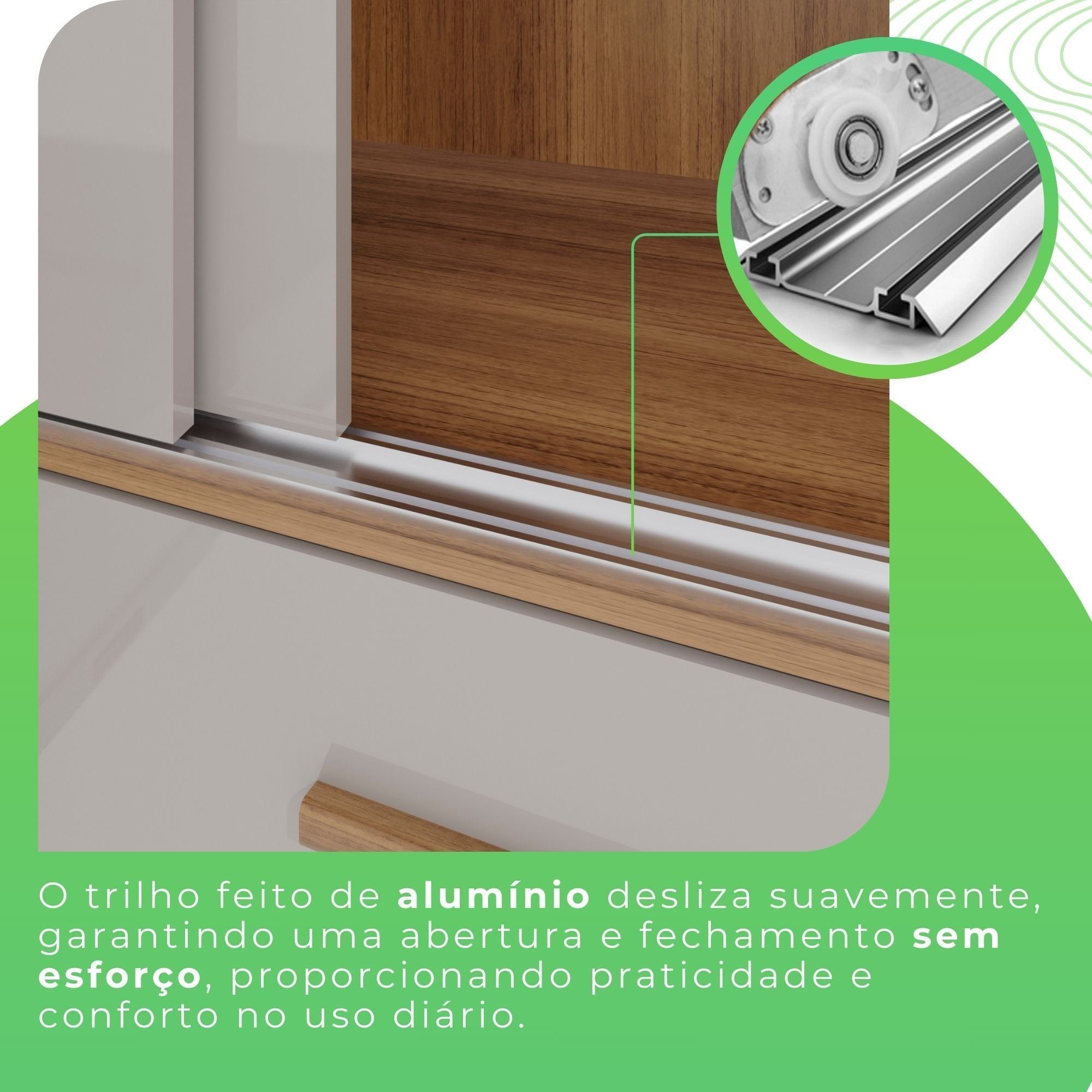 Guarda-Roupa Casal 3 Portas 9 Gavetas Luana Sallêto Móveis MDF/MDP Off White/Cinamomo