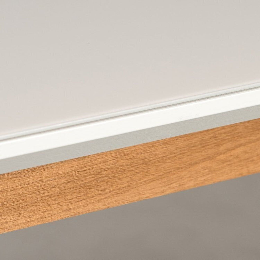 Conjunto Sala de Jantar Tangará Tiê Mesa com 4 Cadeiras Madeira Maciça Tampo MDF e Vidro CabeCasa MadeiraOriginals Bege/Cara