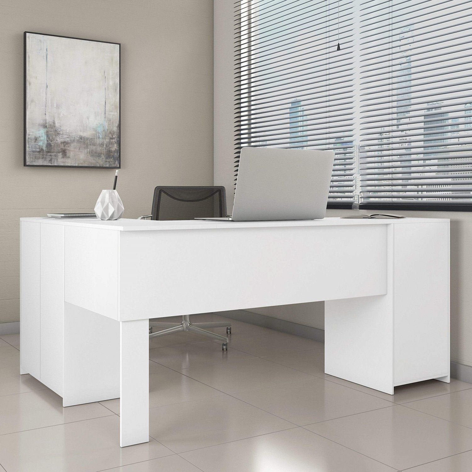 Escrivaninha Mesa Escritório em L Office NT2005 2 Gavetas 3 Portas 157cm Notável Móveis