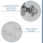 Espelheira para Banheiro MGM Móveis Treviso 1 Porta 3 Prateleiras 55,8cm Branco