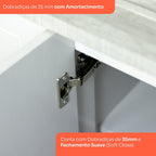 Balcão Pia 3 Gavetas 2 Portas 120cm 100% MDF Americana Henn Branco