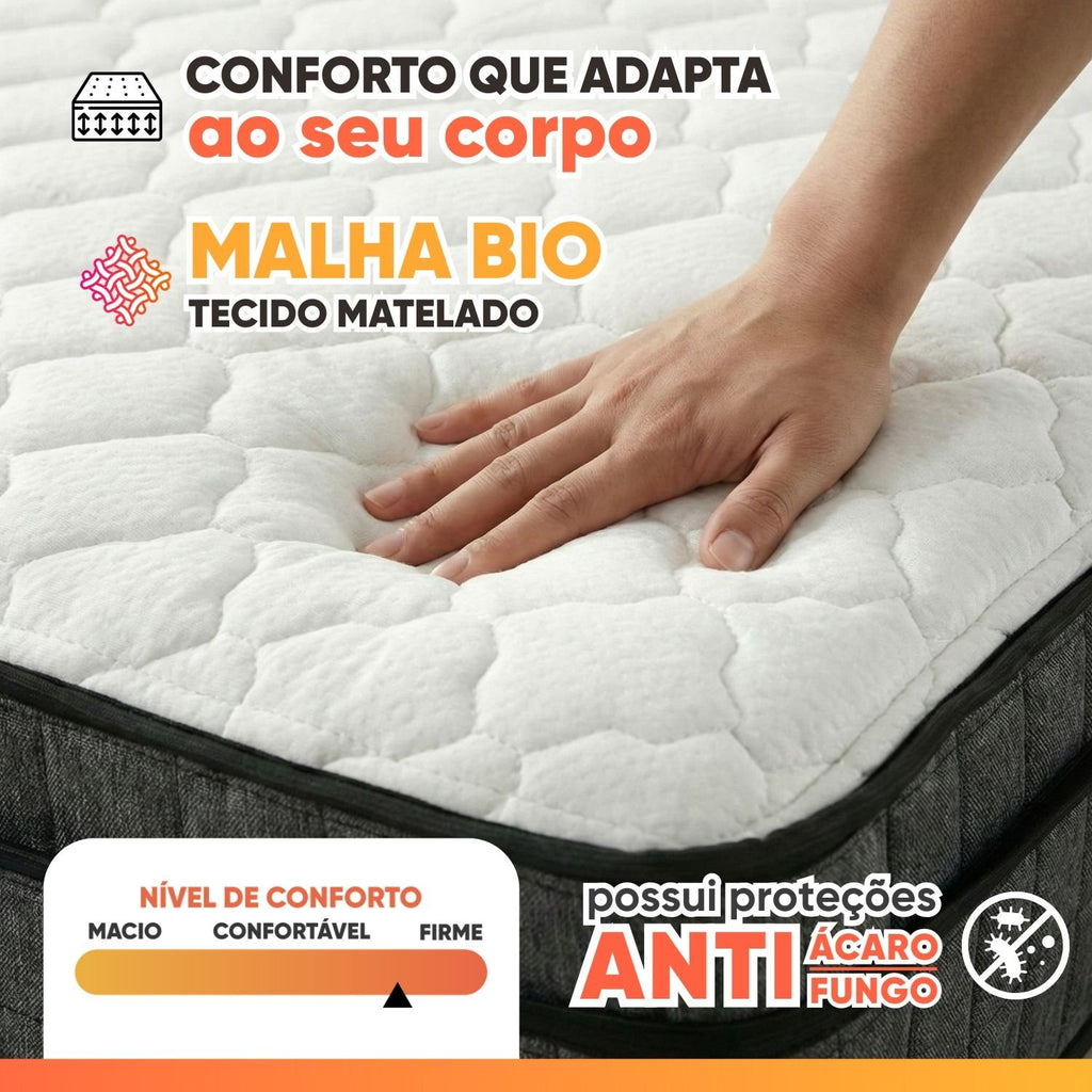 Colchão Queen Ortopédico D33 Euro Pillow Ultra Apolo Espumas 158x198x25cm