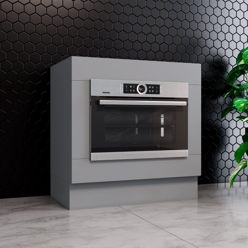 Balcão para Forno de Embutir sem Tampo Emily Espresso Móveis Cinza