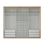 Guarda-Roupa Casal 3 Portas de Correr 6 Gavetas Spazio Yescasa MDP Off White/Cinamomo