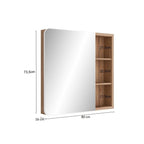 Conjunto para Banheiro Gabinete com Pés Cuba e Espelheira Madri Móveis Bosi 80cm Branco/Tauari