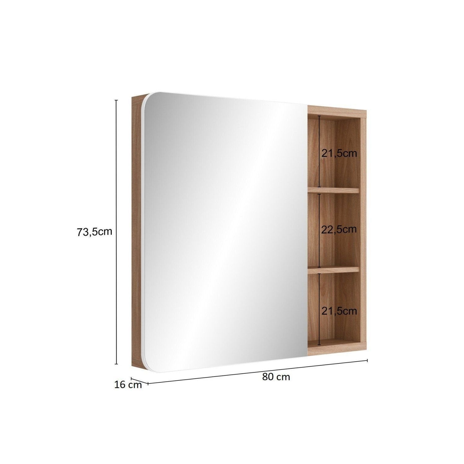 Conjunto para Banheiro Gabinete com Pés Cuba e Espelheira Madri Móveis Bosi 80cm Branco/Tauari