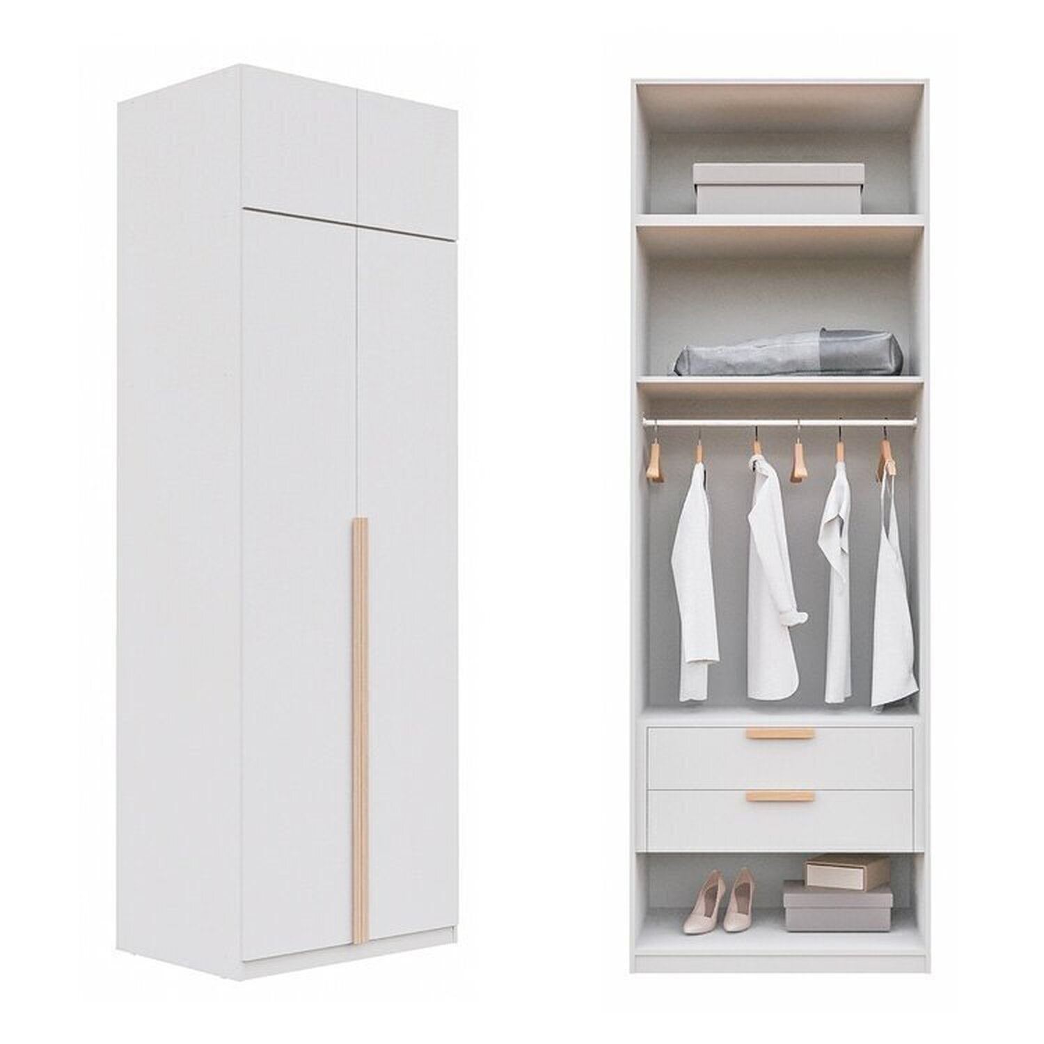 Guarda-Roupa Modular 2 Peças 4 Portas e Gaveteiro Jade CabeCasa MadeiraOriginals
