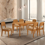 Conjunto Sala de Jantar Mesa Tampo 180cm Canto Copo de MDF e 6 Cadeiras Dublin Cleo Yescasa