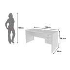 Escrivaninha Mesa Escritório Reversível ME4113 3 Gavetas 155cm Tecno Mobili