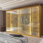 Guarda-Roupa Casal 6 Portas Reflecta Cumaru Yescasa 100% MDF Marrom/Marrome