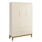 Jogo de Quarto Infantil Guarda-Roupa 3 Portas e Cômoda 1 Porta Classic Reller Móveis Areia Fosco com Pés