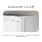 Guarda-Roupa Solteiro 2 Portas 3 Gavetas Toronto Novo Horizonte 100% MDF Branco