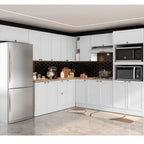 Cozinha Completa Modulada 10 Peças 17 Portas 2 Gavetas com Torre Quente Unna Yescasa Branco/Espresso