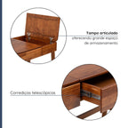 Escrivaninha Mesa Escritório Madeira Maciça 125,6cm Aura Yescasa Marrom/Garapa