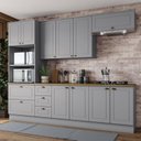 Cozinha Completa Modulada 5 Peças Emily Cinza/Nature Espresso Móveis