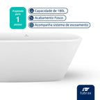 Banheira de Imersão Freestanding Acrílico Modelo Campeche Tubrax Branca NAB0003
