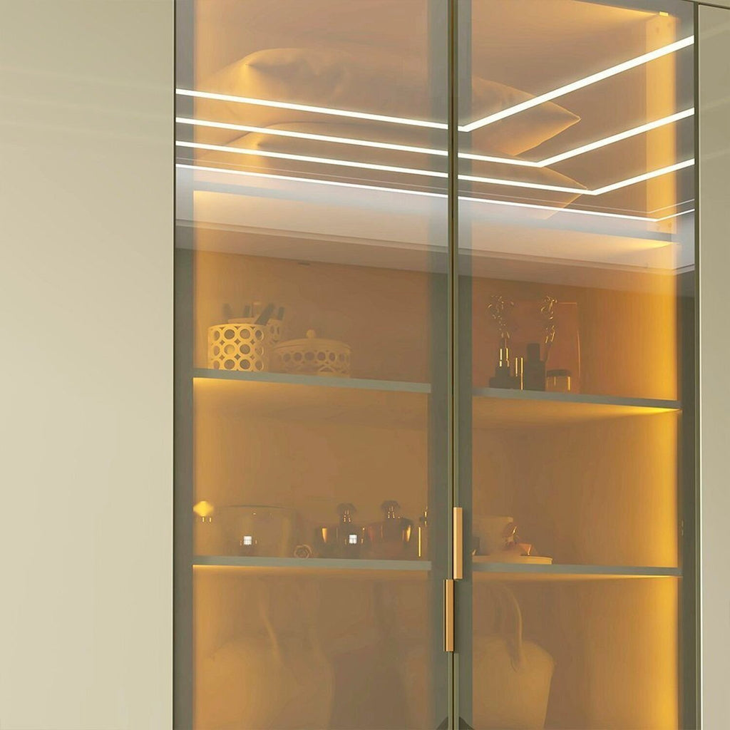 Guarda-Roupa Casal 6 Portas com Pés com LED Imperatriz Reflecta 100% MDF Yescasa Off White
