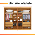 Guarda-Roupa Casal 2 Portas de Correr com Espelho 4 Gavetas Flex 100% MDF Europa Áustria