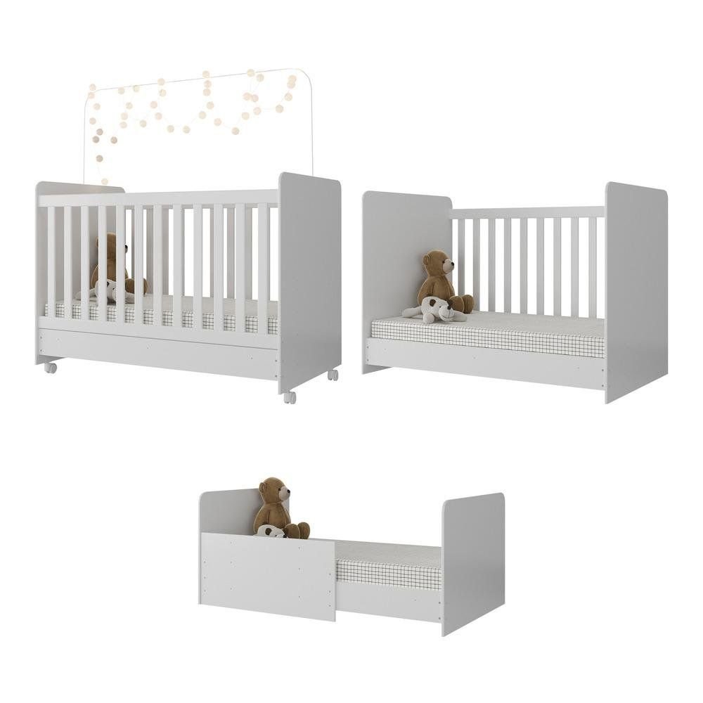 Quarto de Bebê Completo Berço Guarda-Roupa Cômoda Poltrona Puff Colchão Multimóveis MP4109