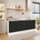 Cozinha Pérola Compacta com Rodapé 2 Peças Balcão 2 Gavetas 3 Portas Yescasa Branco