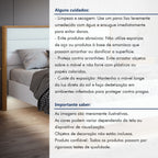 Cama Queen com LED e Pés Flutuantes Freetown Móveis Lopas Marrom Amêndoa Clean/Branco