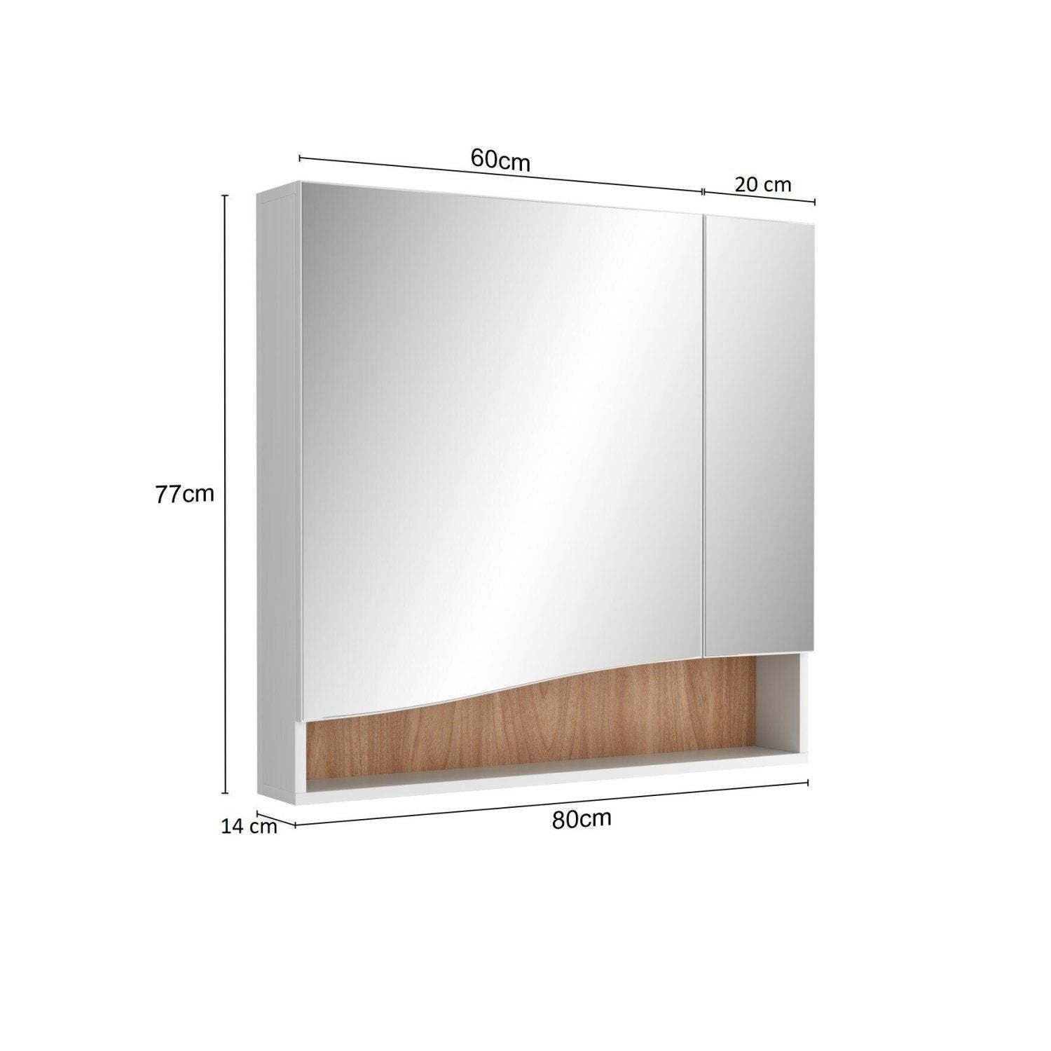 Armário Espelheira para Banheiro 80cm Lille Móveis Bosi Branco/Tauari