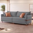 Sofá Living Canela 4 Lugares 265 cm Linho Lufer Estofados