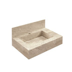 Conjunto para Banheiro Bancada em Porcelanato com Cuba Esculpida, Armário e Espelheira Ripy Bumi 60cm Amarelo/Wood