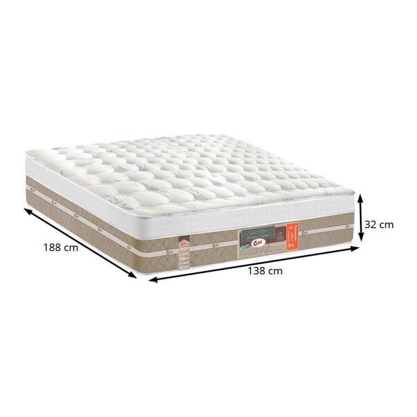 Colchão Casal Molas Ensacadas Silver Star Air Castor Híbrido Branco 138x188x32cm