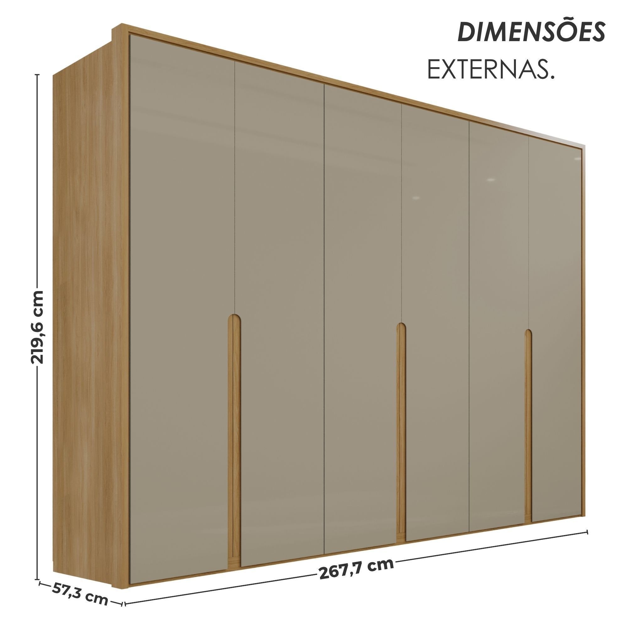 Guarda-Roupa Casal 6 Portas 6 Gavetas 100% MDF Lizz Casa D