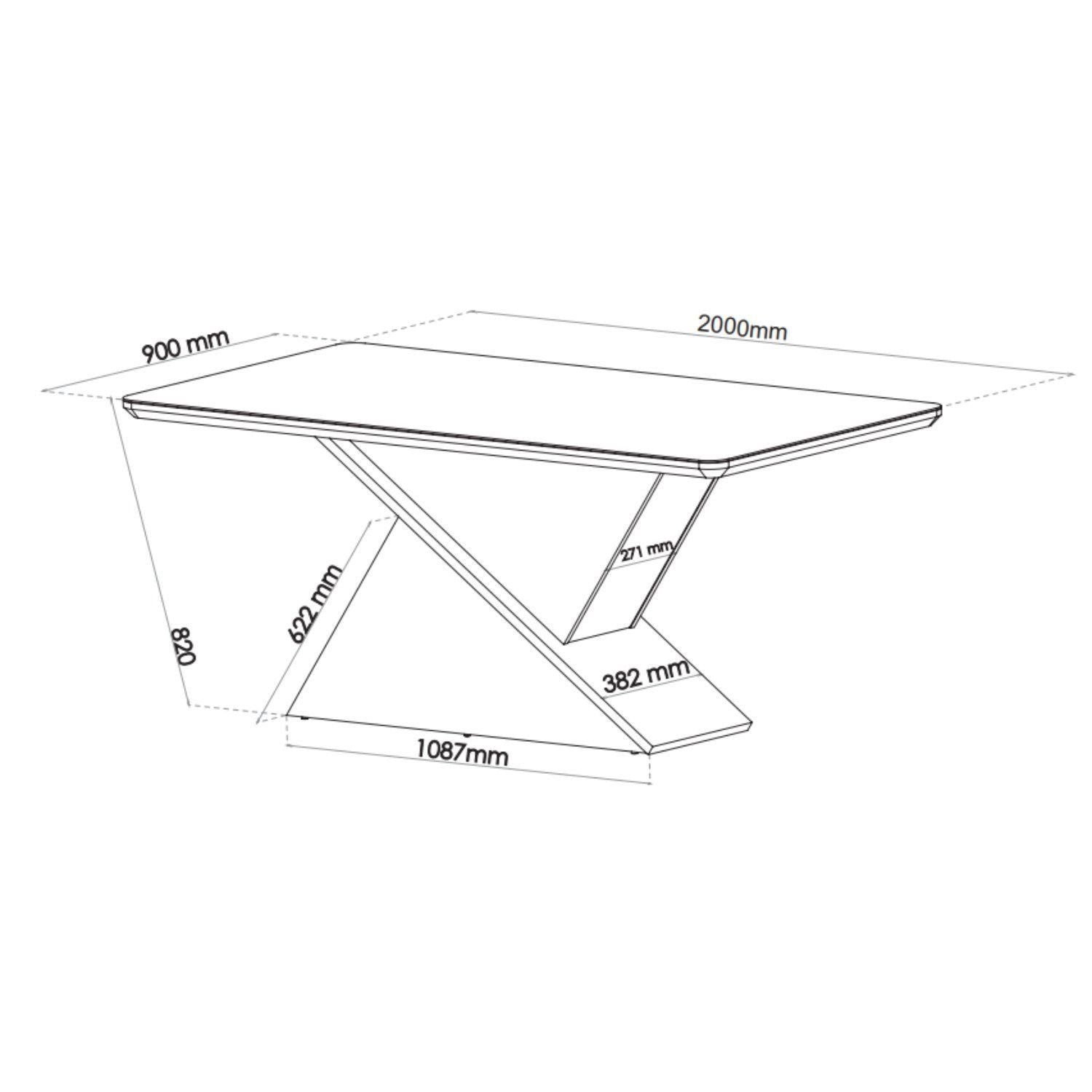 Conjunto Sala de Jantar Mesa Retangular Tampo Vidro e MDF com 8 Cadeiras Iza Viero
