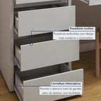 Penteadeira 5 Gavetas 100% MDF sem Espelho Giulia Yescasa Off White