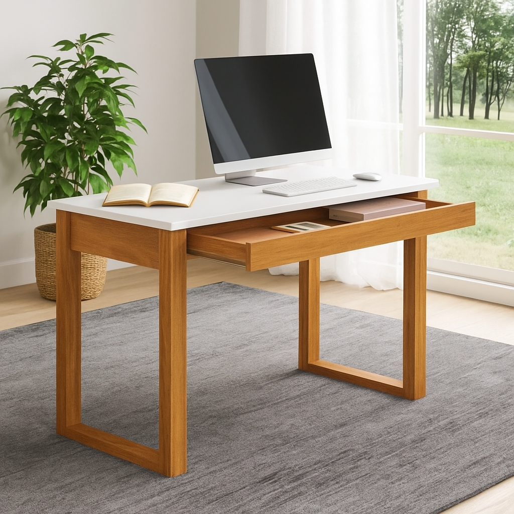 Escrivaninha Mesa Escritório Industrial 100% MDF 118cm F24 Pradel Móveis