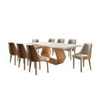 Conjunto Sala de Jantar Mesa Madeira Maciça Sarah com 8 Cadeiras Roma Mobilare