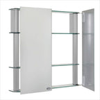Espelheira para Banheiro Slip II Silver Cris Metal 2 Portas 62cm Prata