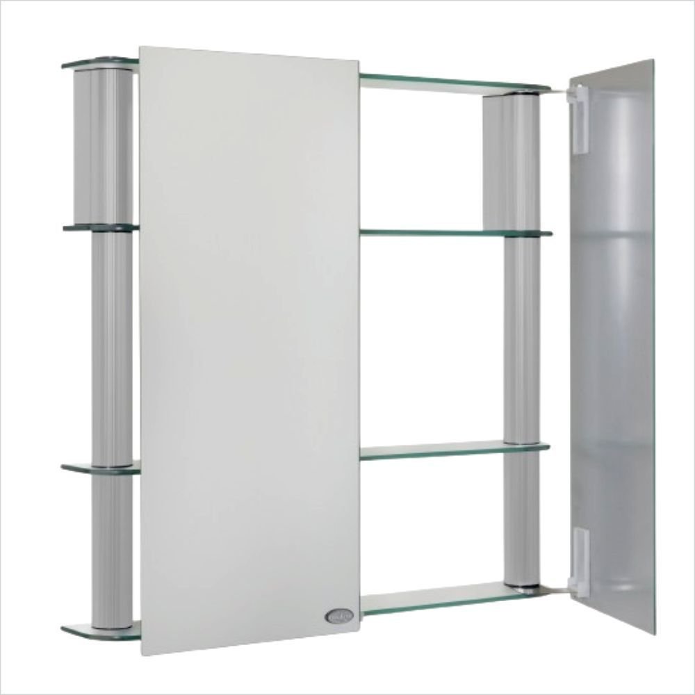 Espelheira para Banheiro Slip II Silver Cris Metal 2 Portas 62cm Prata