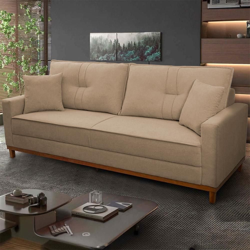 Sofá Living Malibu 2,30m Bege Bouclê King House