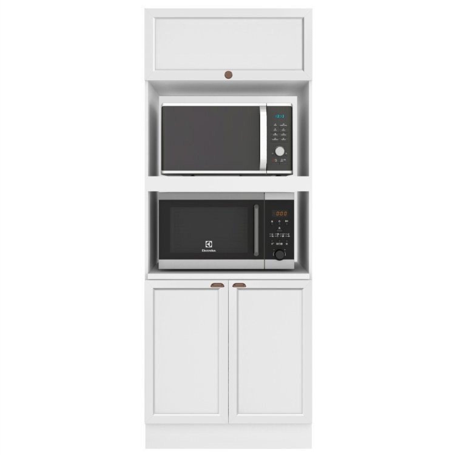 Cozinha Completa Modulada Unna Yescasa 6 Peças 15 Portas 2 Gavetas Paneleiro Nicho Branco