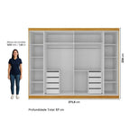 Guarda-Roupa Casal 6 Portas Reflecta Cumaru Yescasa 100% MDF Marrom/Marrome