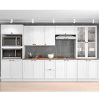 Cozinha Completa Modulada Unna Yescasa 6 Peças 15 Portas 2 Gavetas Paneleiro Nicho Branco