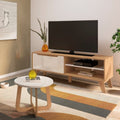 Conjunto Sala de Estar Lotus Rack e Mesa de Centro MDF Carvalho/Off White Espresso Móveis