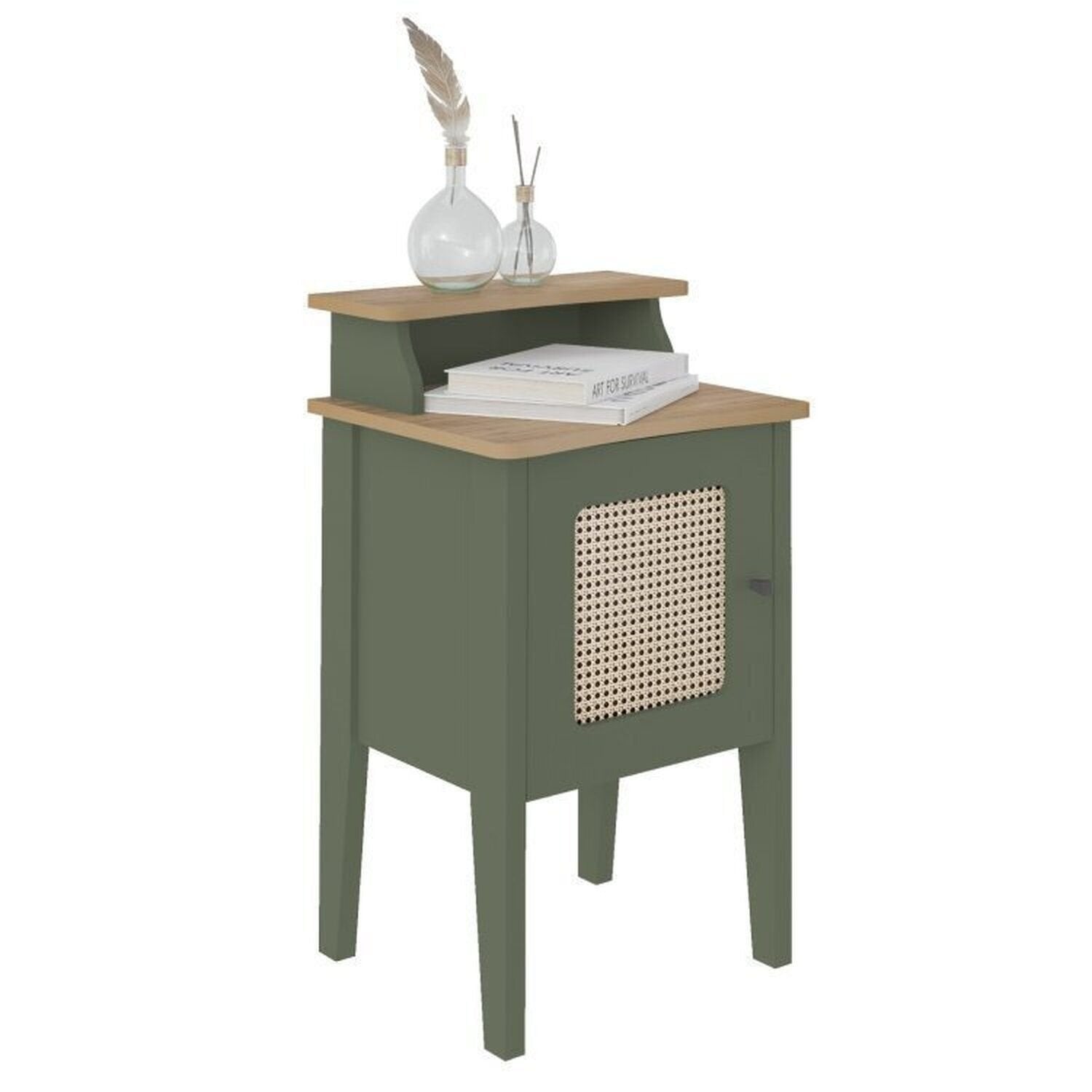 Kit 3 Peças Sala de Estar Charlotte Rack para TV Até 75 Polegadas Mesa de Centro e Apoio Espresso Móveis Carvalho/Menta