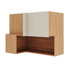 Armário Aéreo Canto Reto 1 Porta com Nicho 95cm Aroeira CabeCasa MadeiraOriginals Cinza/Sereno/Cedro